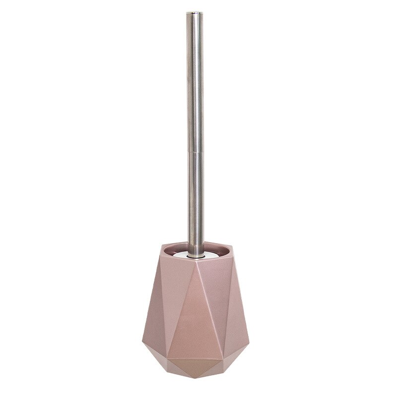 Poubelle de salle de bains en plastique doré, poubelle de luxe nordique murale ou sur pied, brosse de toilette en Silicone: Pink Toilet brush