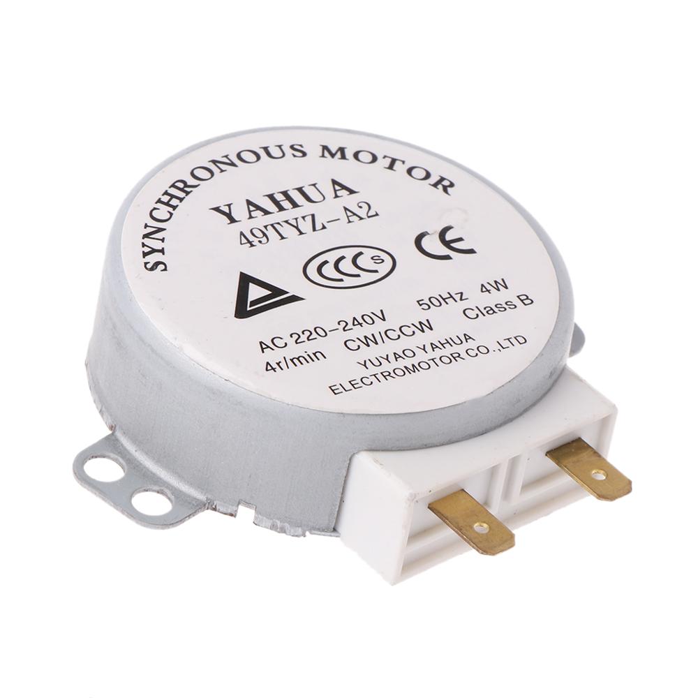 1Pc x Microwave Motor CW/CCW 4 W 5/6 RPM AC 220-240V Rotary Table Synchronous 49TYZ-A2