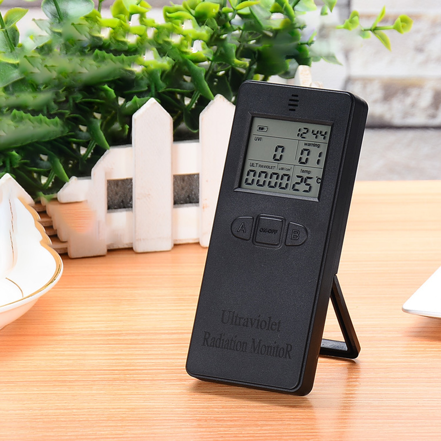 Bærbar digital uv ultraviolet strålingsdetektor uv uvi meter radiometer tester med tider og temperatur display radiometer