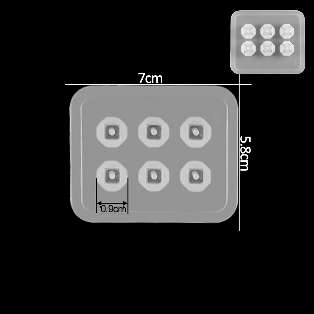 12 Pieces Resin Silicone Prismatic Mold 6 Grid Square Round Casting Mold Beads Pendant DIY Jewelry Making Finding Tools: 10