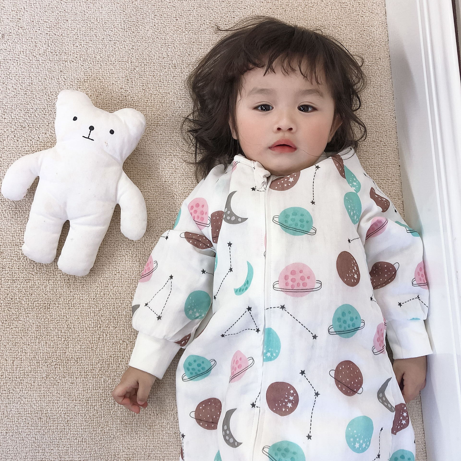 4 Layer Slaapzak Kids Eeved Bamboe Katoen Split-Been Slaapzak Voor Zuigelingen Peuters Wearable Deken Envelop Meisjes jongens: 2 / XL(Height 95-105cm)