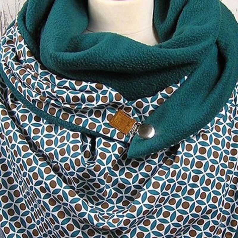 Foulard enroulé femme en cachemire | Imprimé écossais, style Triangle, boutons solides, décoration, écharpes chaudes en cachemire Pashmina