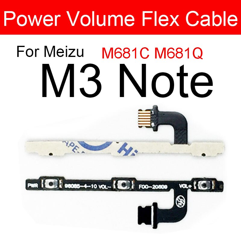 Volume & On Power Flex Cable For Meizu Meilan M1 M2 M3 M3s M5 M5s M5c M6 M6S Max Note Switch Button Key Side Flex Ribbon Repair: M3 Note