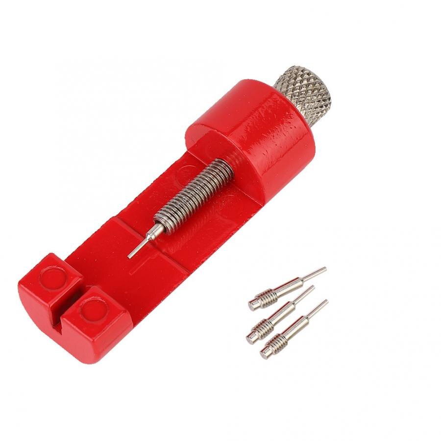 Horlogeband band afsteller verwijderaar schakelpennen reparatie horlogemaker gereedschap horloge gereedschap voor horlogemaker l: Rood