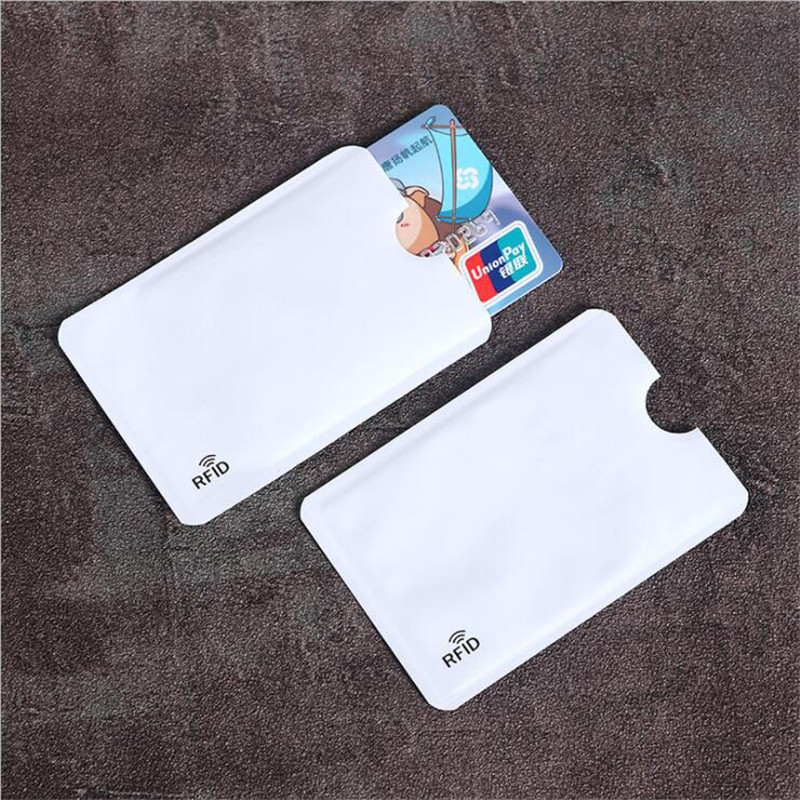 10Pcs Anti-Diefstal Kaarthouder Aluminiumfolie Rfid Case Anti-Demagnetiseren Kaarthouder Bescherming Bankkaart Set afscherming Tas Nfc: white