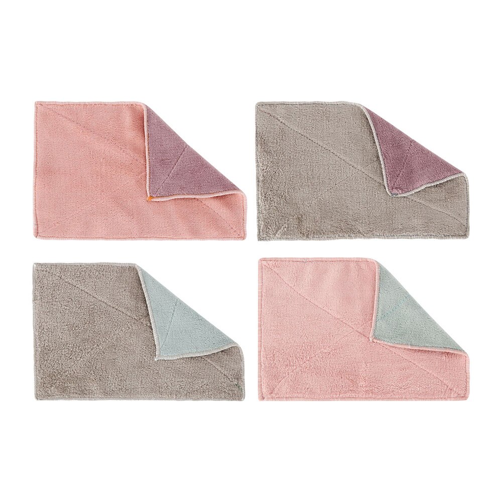 4/8/12Pcs Multifunction Microfiber Super Absorbent Cleaning Cloth Oil-free Antibacterial Absorb.Comfortable Household Wipe Rag: 4pcs