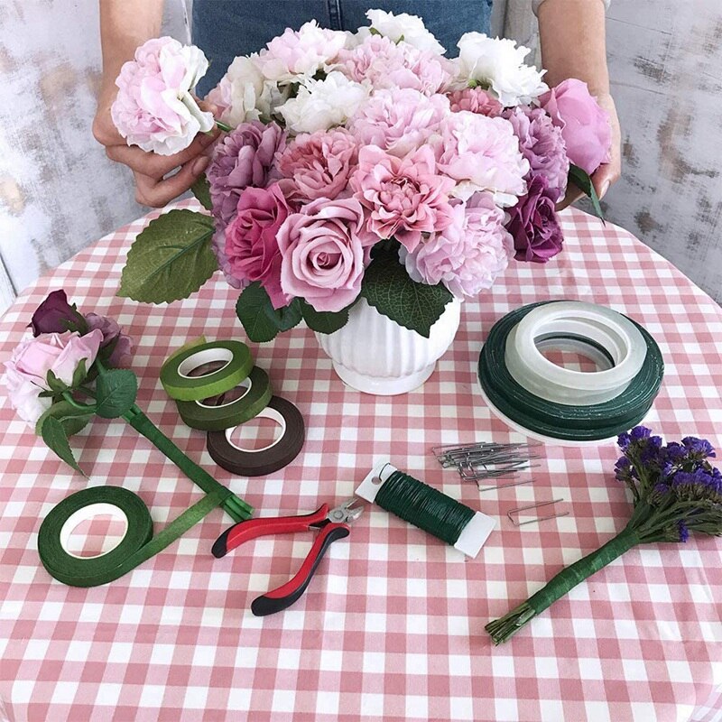 Kit de herramientas de arreglo Floral cortador de envoltura de alambre y alfileres de cabeza para ramo de boda DIY
