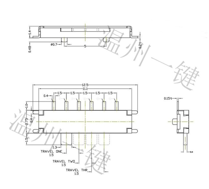 100 Pcs MSKT-14C01 Mini Schuifschakelaar 1P3T 10 Pin Smd Smt Mini Tuimelschakelaars Met Vaste Pin Stap Schuifschakelaar