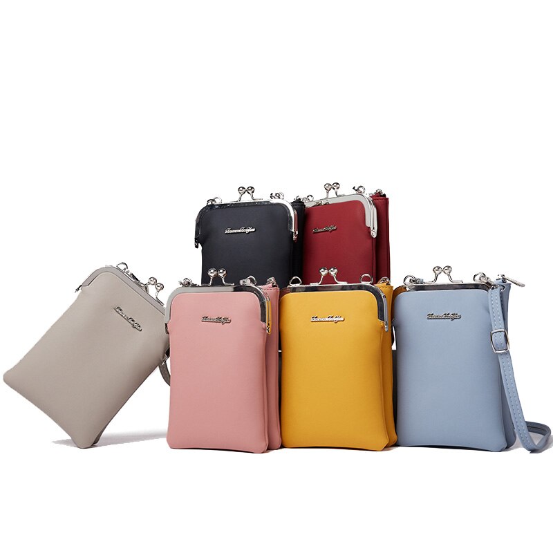 Colorful Small Cellphone Bag Female Daily Use Shoulder Bags Women Leather Mini Crossbody Messenger Bag Ladies Purse