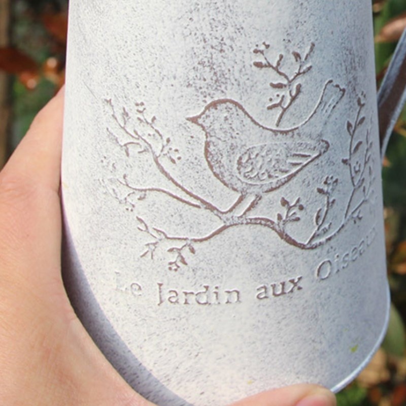 Flores cubo barril de Metal jarrones Estilo Vintage adornos de jardinería para el hogar Retro Metal artesanía arreglo de flores