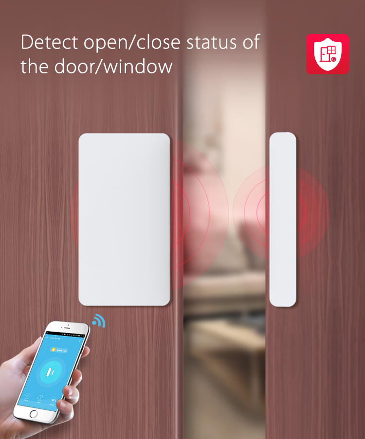 Sensor inteligente de apertura de puerta con Wifi para el hogar, sistema de alarma inalámbrico, detector de puerta, compatible con aplicación Alexa, Google home y Tuya