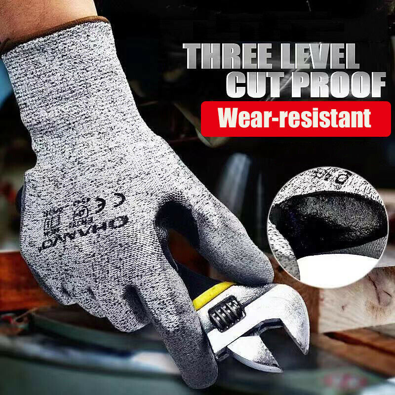 Coated Safety Work Gloves Cut Resistant 3 Level Anti-cut Gloves Safety Working