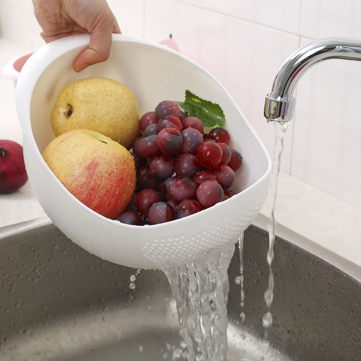 1pc- risfilter til rengøring af grøntsager og frugt - et køkkenvandfilter, der bruges til rengøring og afdrypning af mad
