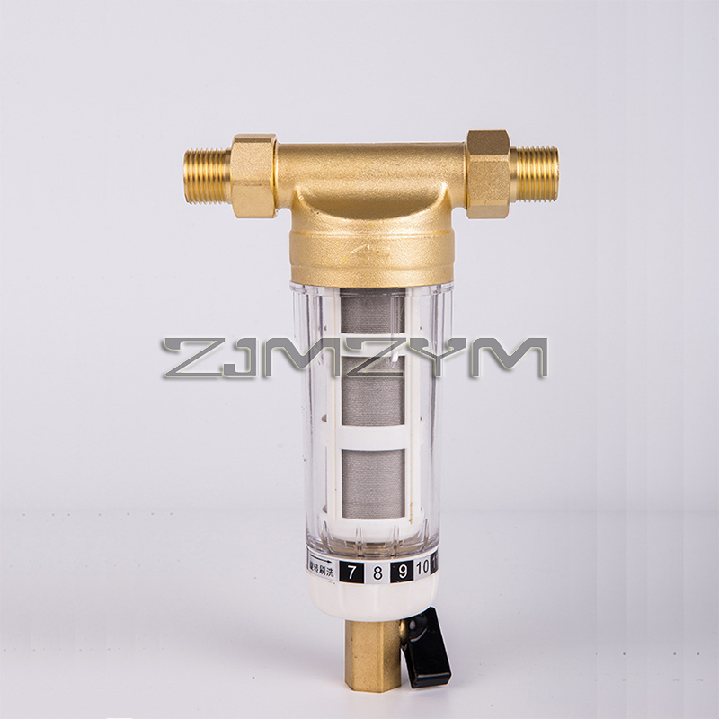 Förfilter för hela huset, kopparhuvud, vattenfilter för främre renare, spin-down, sedimentförfilter 3/4: Vit