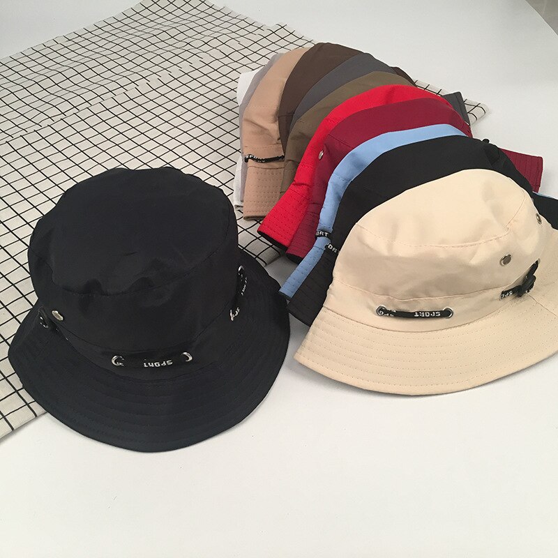 Fisherman Hat Female Spring and Summer Sun Protection UV Bucket Hat Wild Face-lift Drawstring Sun Hat Outside Sport Bucket Hat