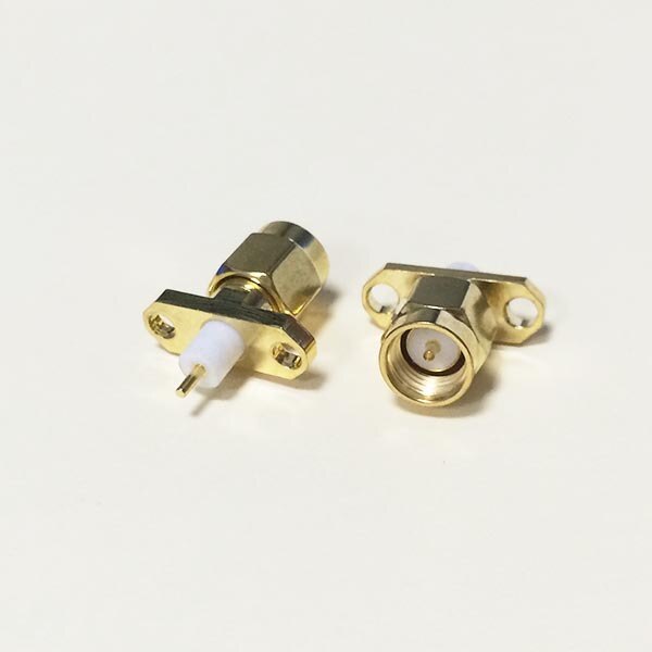 1pcNew SMA Male Plug RF Coax Modem Convertor Connector panel mount solder post Straight Insulator Long 4mm Goldplated