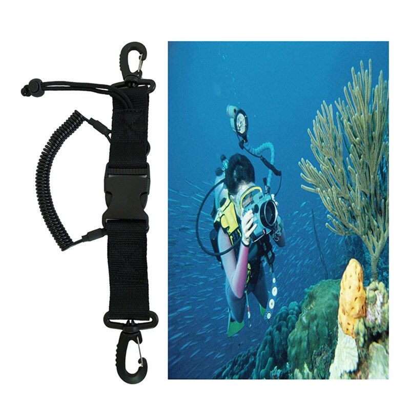 Diving Camera Lanyard Spring Coil Camera Scuba Diving Quick Release Buckle Clips