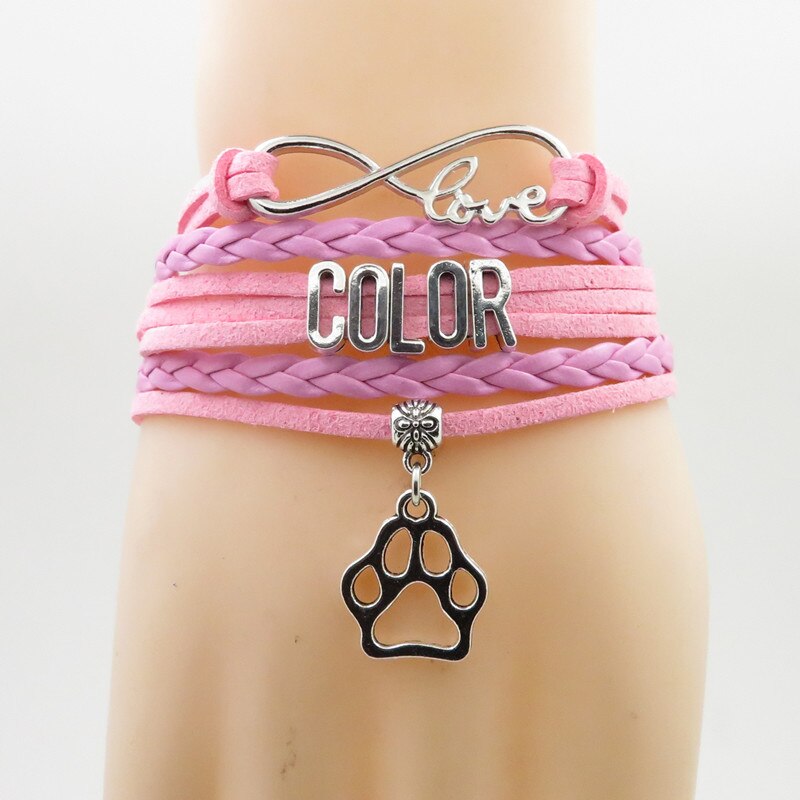 Infinity Liefde Maine Coon Kat Mom Armband Pet Charm Vrouwen En Mannen Armbanden: Pink