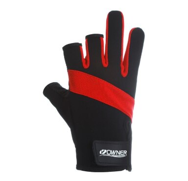 Japan der BESITZER Angeln handschuhe Anti-Unterhose Handschuhe Importiert Schaffell Tragen-beständig Stoff männer handschuhe warm halten: rot 3 Finger schneiden / L