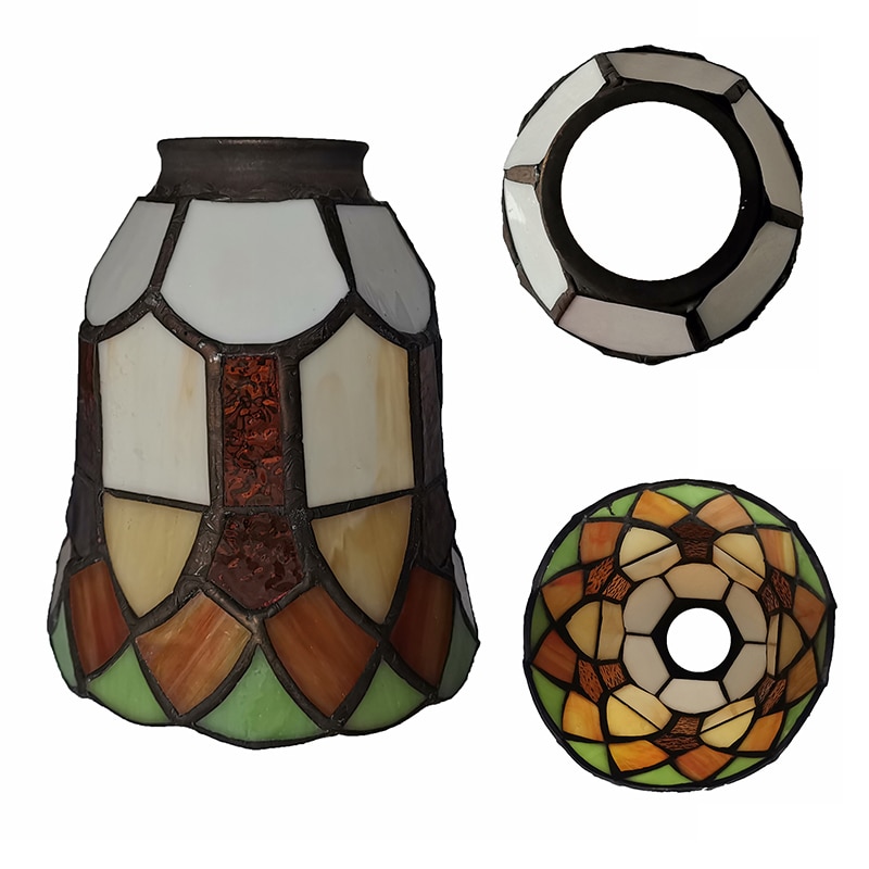 2PCS Tiffany Style Glass Lampshade 1-5/8-inch fitter for Wall Lamp and Pendant Light