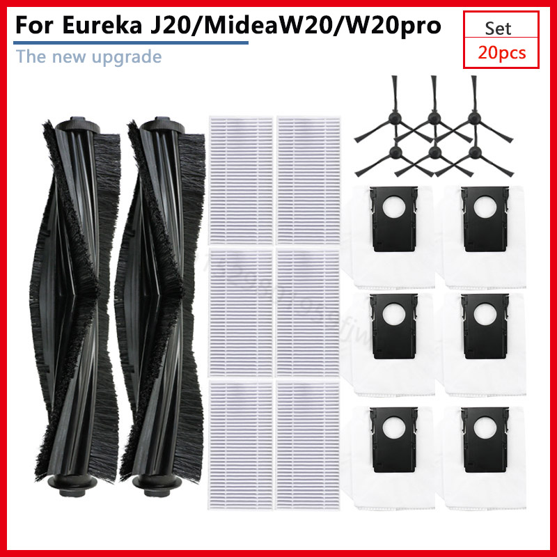 Für Eureka J20 Midea W20 W20Profi Elektrische Roboter Kehrmaschine Hauptseite Pinsel Hepa-Filter Haushaltsgerät Staubbeutel Bausatz Staubsauger