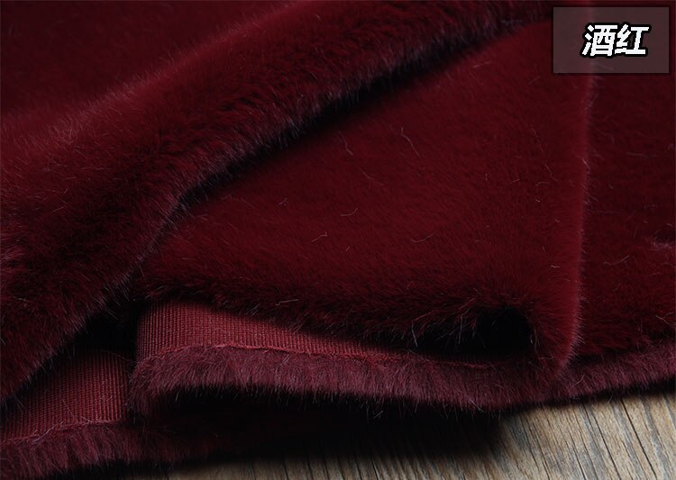 1400G Verdikte Diy Imitatie Nerts Bont Pluche Stof Voor Teller Kledingstuk Homedecor Kunstmatige Wol Fluwelen Stof 0.5X1.6M: wine Red