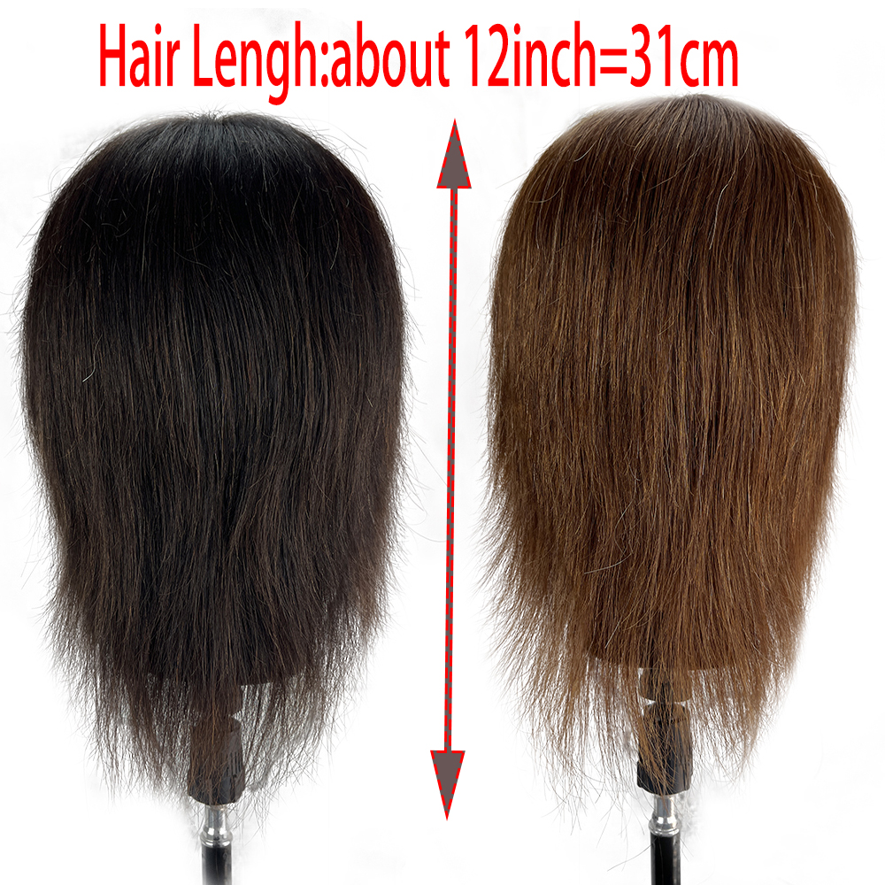 Male Mannequin Head With Human Hair Black For Practice Hairdresser Cosmetology Training Doll Head For Hair Styling