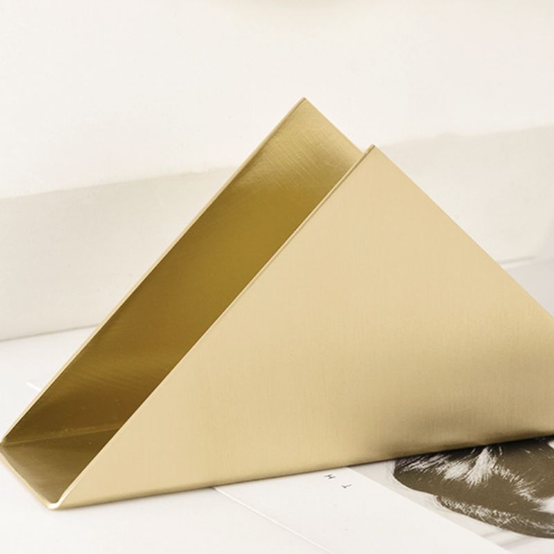 1 Pc Napkin Holder Stainless Steel Napkin Rack Box Dispenser Triangular Prism Paper Tissue Holder Home Party Table Decoration