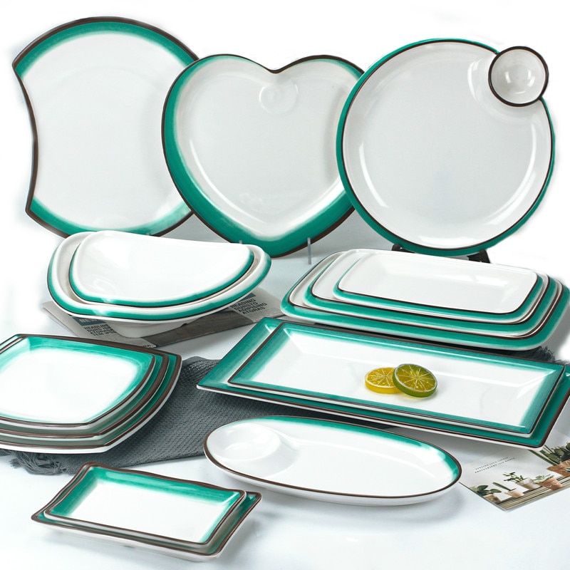 A8 vaisselle en mélamine assiette de forme spéciale pour usage domestique et Restaurants servant plat porcelaine cai die dîner