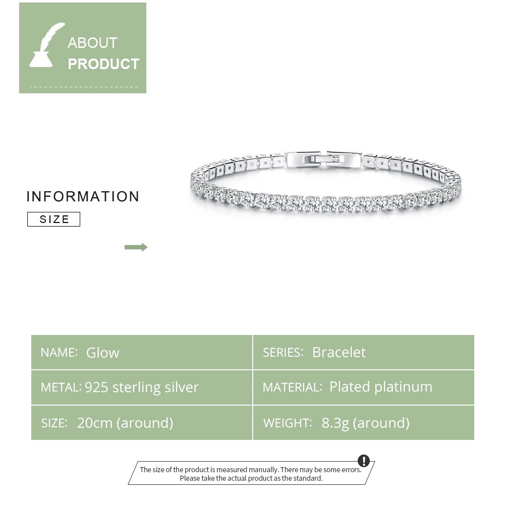 Pulseras de tenis BISAER plata COLOR cúbico zirconia Femme pulseras para mujeres boda compromiso joyería