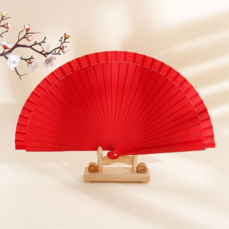 Abanico K1MF, abanico mano madera clásico y moderno, abanico plegable Color sólido español para bodas y