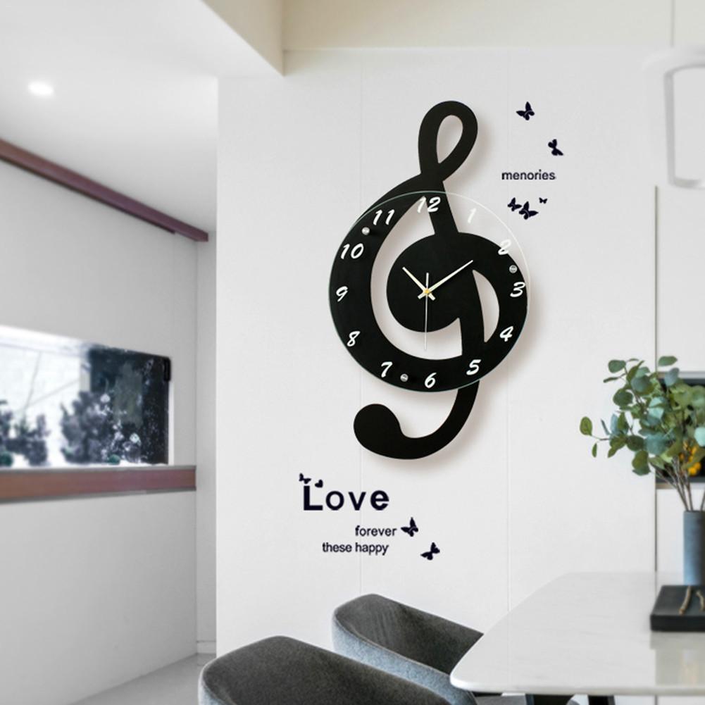 Neue 3D G-Notenschlüssel Musik Hinweis Wanduhr Moderne Minimalistischen Wanduhr Quarz Bewegung für Schlafzimmer Wohnzimmer Persönlichkeit dekoration