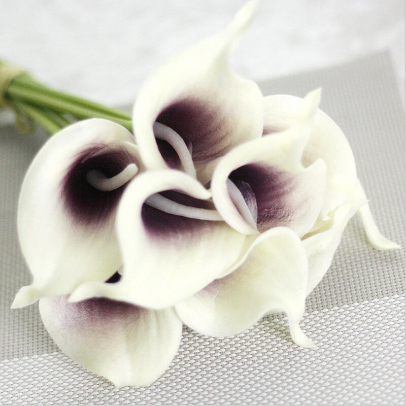 10 stk kunstige blomster pu calla lilje bundt bryllup dekorative blomster vaser til boligindretning tilbehør husholdningsprodukter: 6