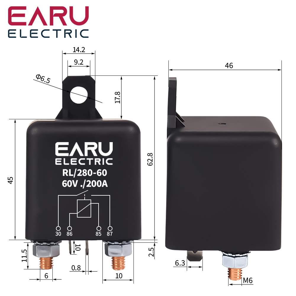 High Current Relay Starting Relay 200A 100A 12V 24V Power Automotive Heavy Current Start relay Car relay Earu