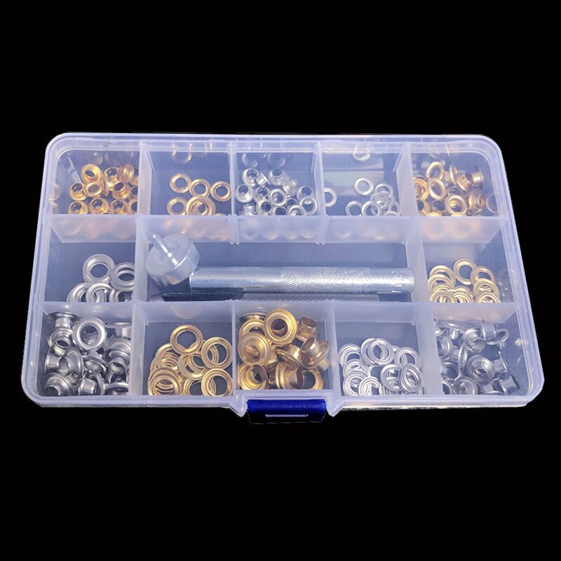 120x Grommets Clothing Metal Eyelets Button Set with 3 Installation Tool Kit