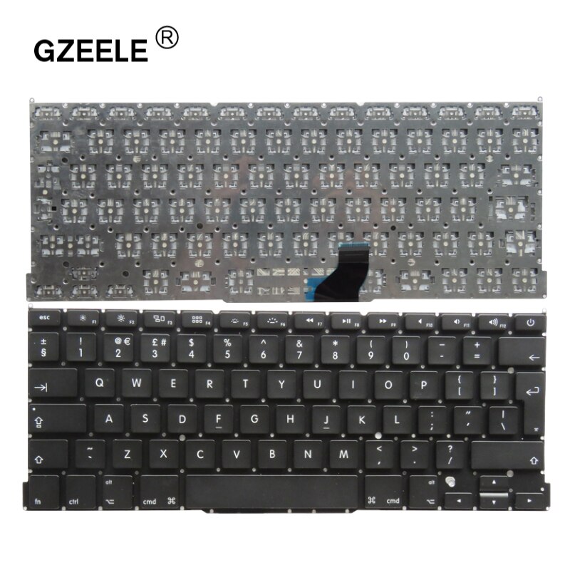 GZEELE UK Laptop Toetsenbord Voor Apple Macbook Pro Retina 13 "A1502 ME864 ME865 ME866 UK toetsenbord Jaar zwart