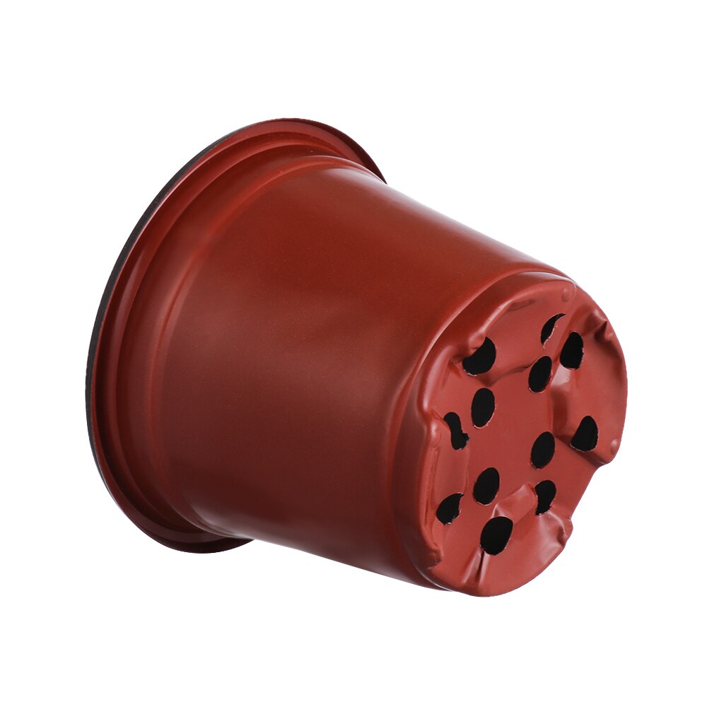 10Pcs Mini Nursery Pots Plant Trays Soft Plastic Two-Tone Round Planter Flower Vases Garden Supply Decor Garden Supply