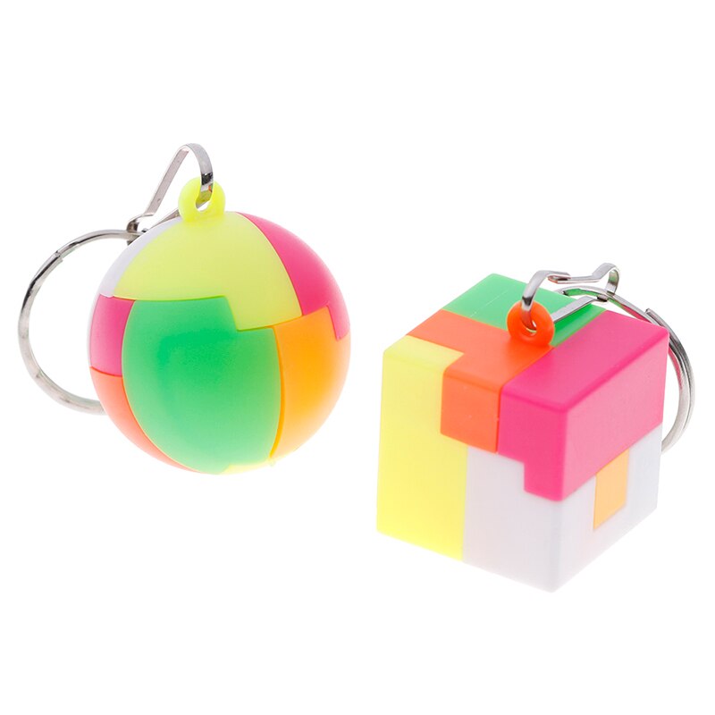 Porte-clés magique Cube autocollant moins torsion puzzle Cube jouet Smart porte-clés sac décoration mignon