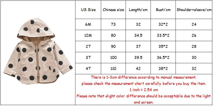 幼児の男の子服 秋長袖ドットフード付き衣装コート子供ジャケット 0-4Y