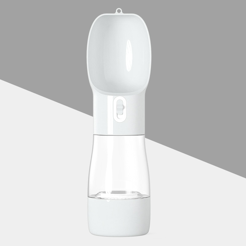 Botella de agua portátil para perros, multifunción, fuente de agua con tazón y contenedor de alimentos para perros y gatos, productos para mascotas: Food Water  Gray