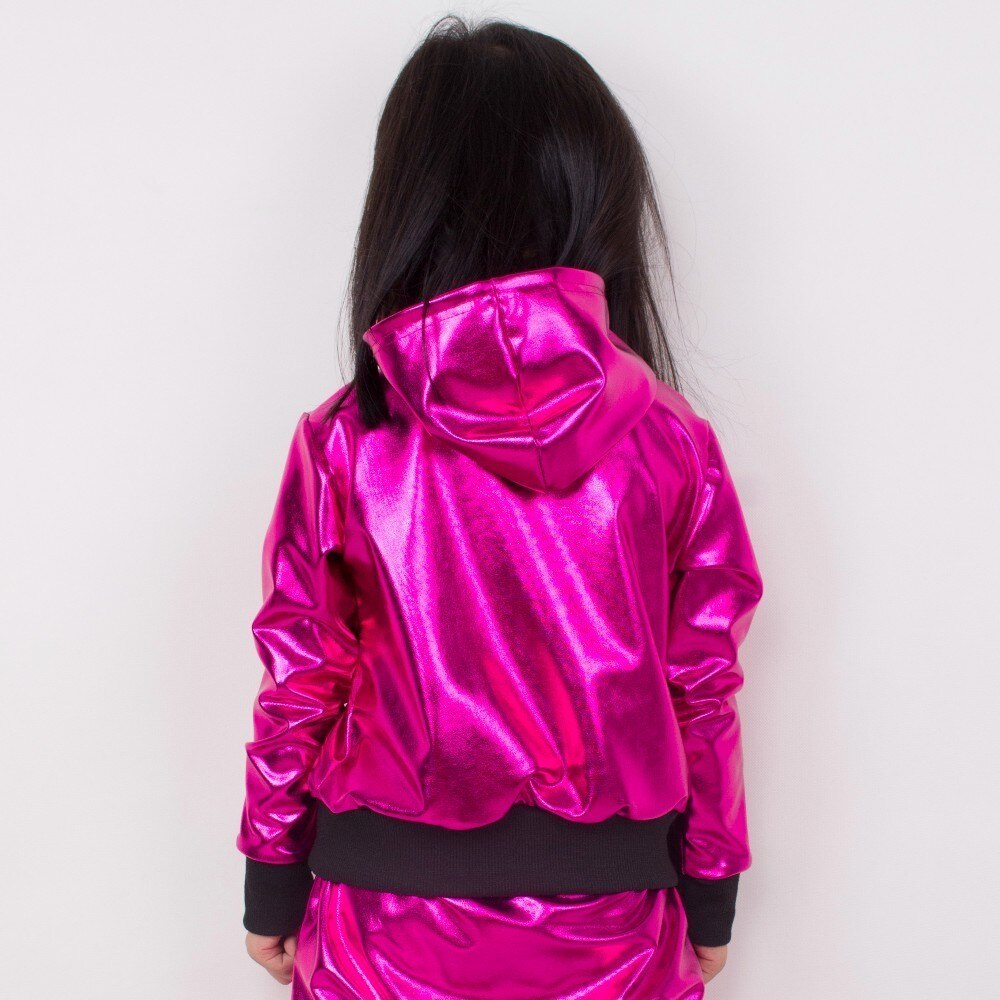 Neue Frühling Herbst Kinder Erwachsene Rose Rot Bomber Jacke Bühne Leistung Top Paillette Feminina Casaco Jazz Hip Hop Dance mantel