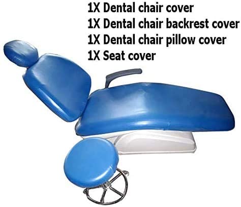 4 Pcs/Set Dental PU Leather Unit Dental Chair Seat Cover Chair Cover Elastic Waterproof Protective Case Protector Dentist Equipm