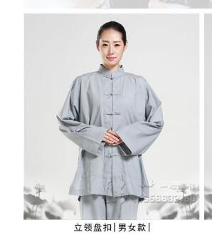 Unisex Zen Buddhist Robe Lay Monk Meditation Gown Monk Training Uniform Suit ung fu Cassock Clothes Abbot Bonze Costumes