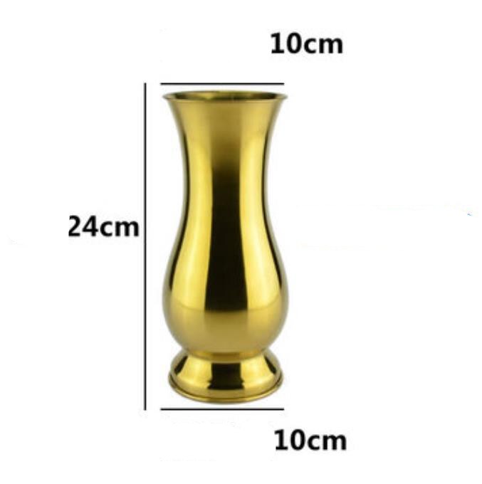 Bordsvas i rostfritt stål modern minimalistisk ornament hantverk hem kontor dekoration vas: Guld  d10cm