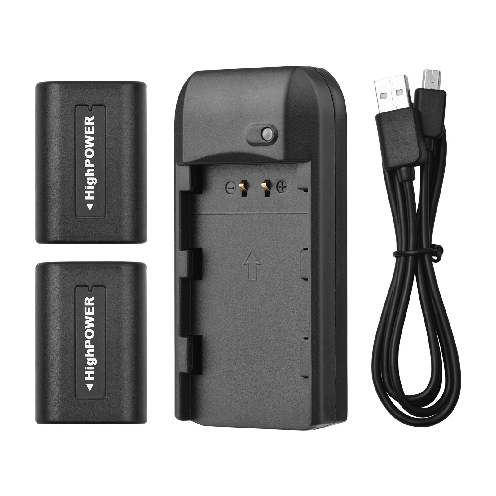 NP-6L/NP-40/NP-FV5 baterias 3.7v 700mah/800mah/1000mah do carregador de bateria 2 pces com cabo de carregamento do usb da luz indicadora do diodo emissor de luz: Black NP-FV5