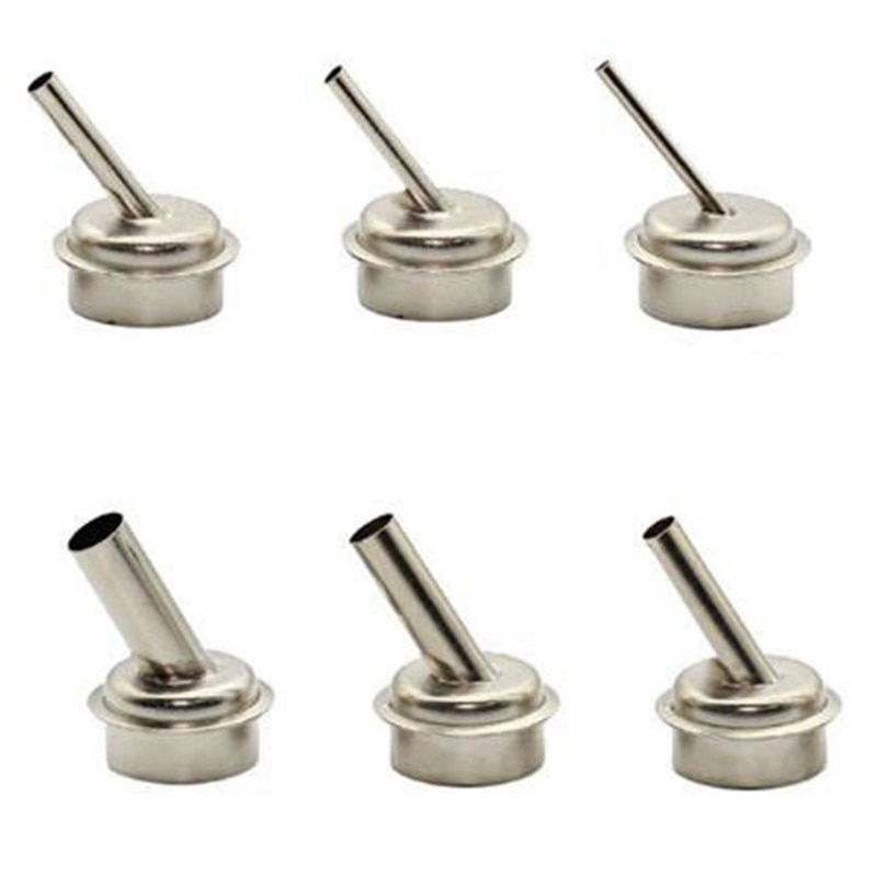 6Pcs 45 Degree Bent Curved Heat Nozzle 2.5/3/4/6/7/9mm Air Nozzles for QUICK 861DW Soldering Station