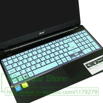 Laptop Keyboard Cover for Acer Aspire E 15 - Ultra-thin Silicone Protector - Waterproof & Dustproof: White Blue