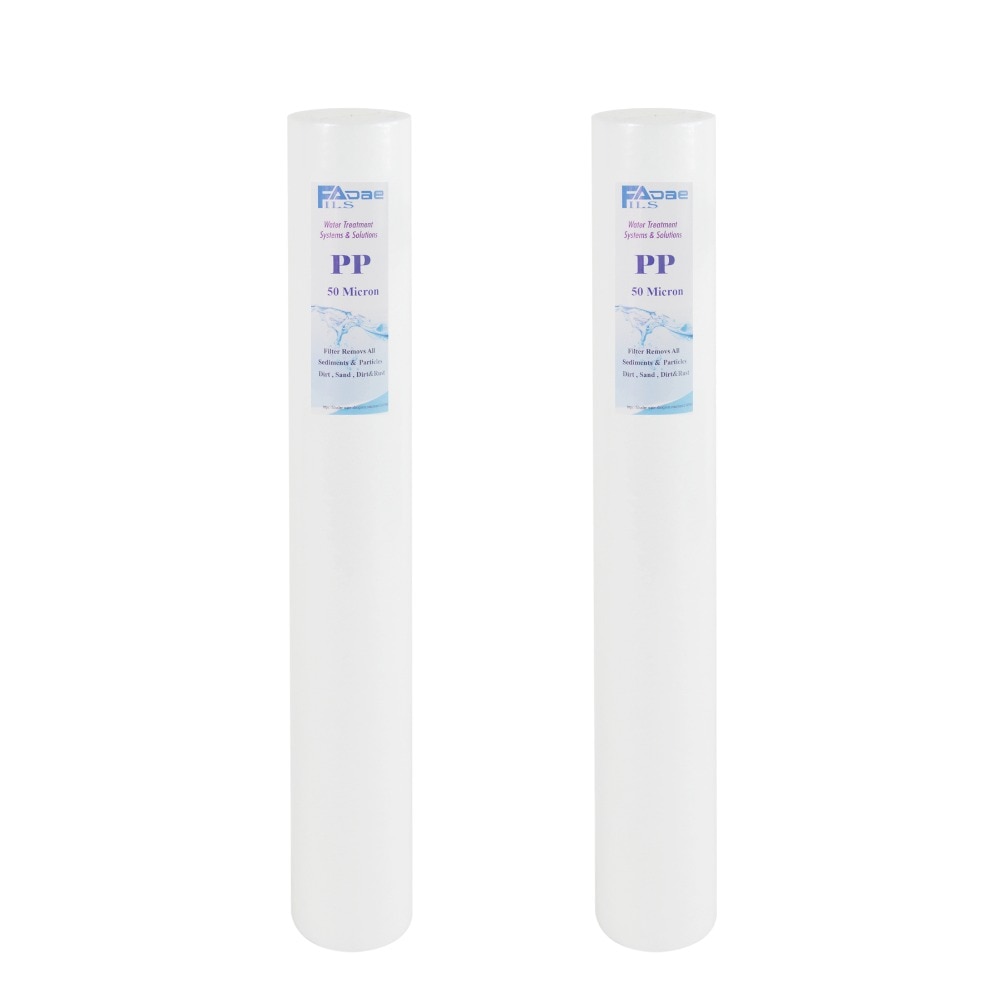 50 Micron 20"x2.5" Sediment Filter Replacement - Melt-blown Polypropylene - 2 PACK