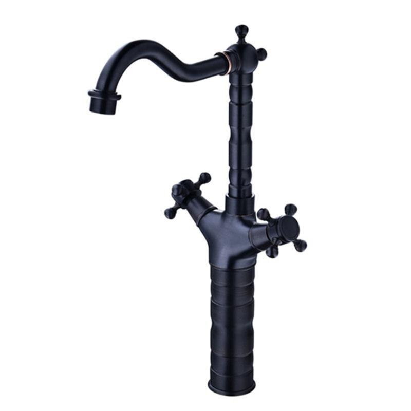 Antique Brass Kitchen Faucet 360 Swivel Bathroom Basin Sink Mixer Tap Crane: A / Black