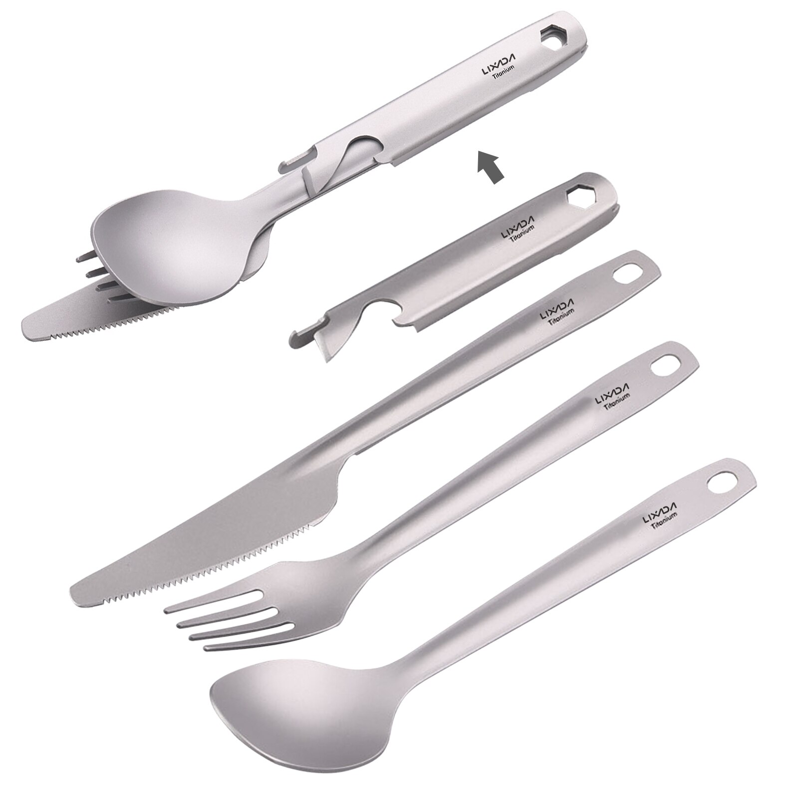 Couverts De Camping En Titane - Cuillère/Fourchette Combo (Spork) - Ultraléger Pour Randonnée